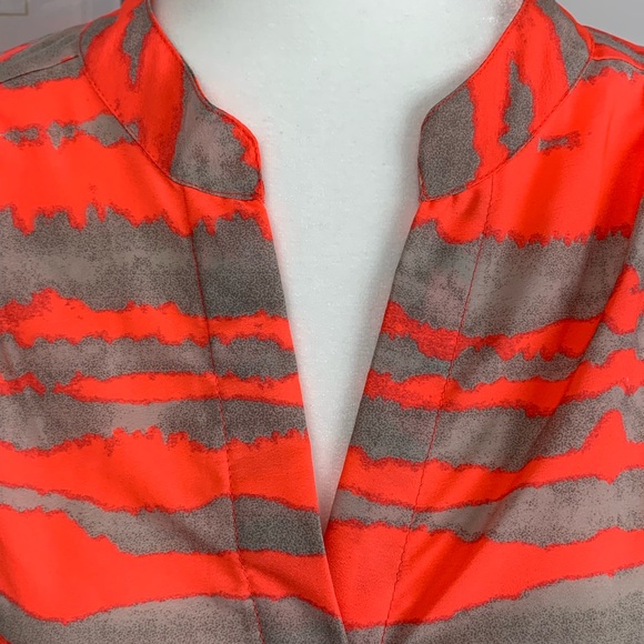 Antilia Femme Neon Orange Striped Top - Picture 4 of 6